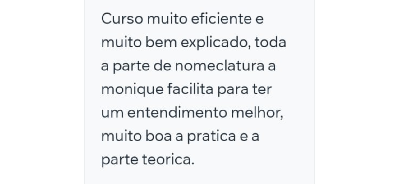 Depoimento de aluna sobre a mentoria da Monique Cruz